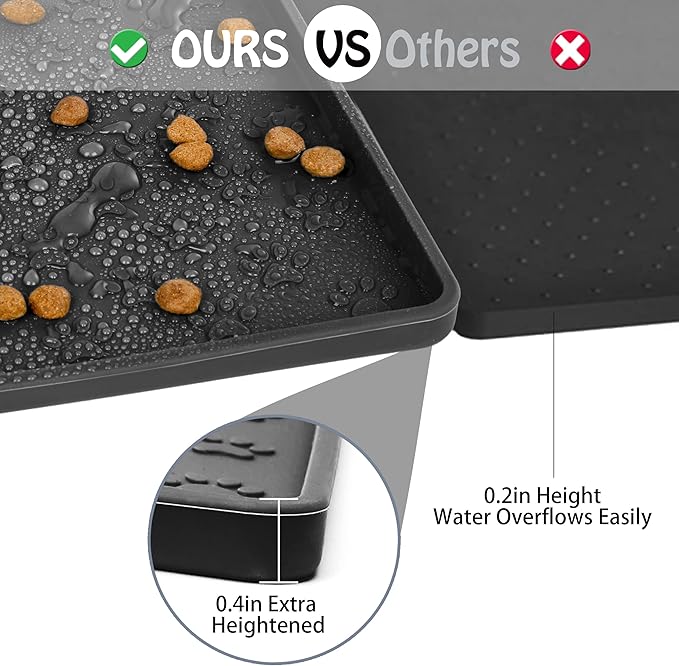 Dog Cat Pet Food Mat for Floor Dog Feeding Bowl Mat for Food and Water Raised - Image 3