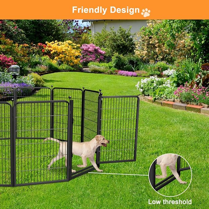 Dog Fence Outdoor Pens Outside, Portable Dog Play Pen 40" H 20 Panels Pet - Image 3