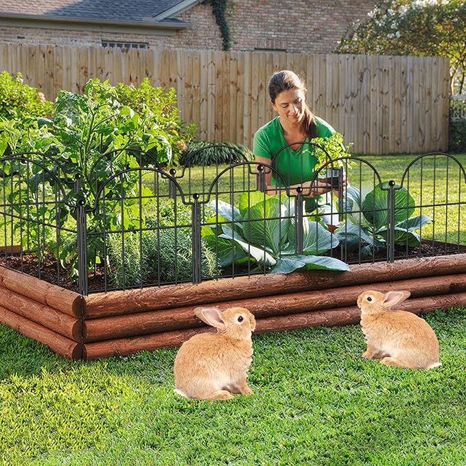 Garden Fence, 17 in x 21 ft Arched Rustproof Metal No Dig Fence Garden Fence - Image 8