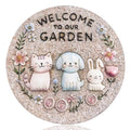 Garden Stepping Stones Outdoor, 9.8" Resin Pet Cat Dog Bunny Stepping Stone by Bechivie