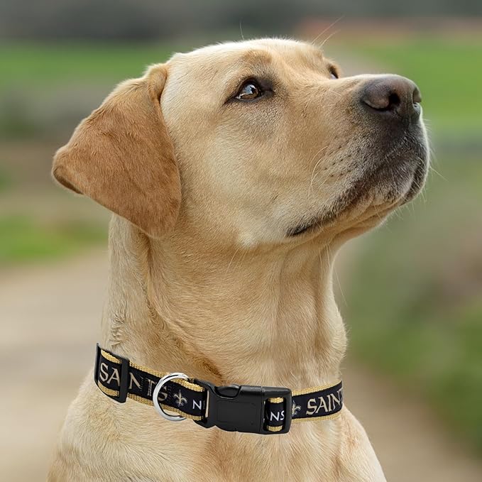 Pets First NFL New Orleans Saints Licensed PET COLLAR, Medium - Image 6