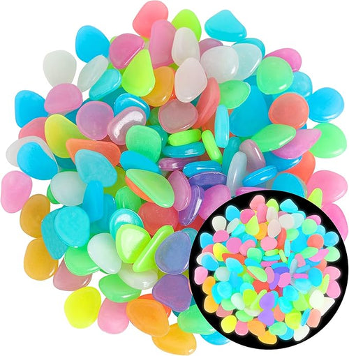 150 PCS Luminous Stones – Mixed Color Glow Rocks Decorations DIY Decorative by OSOPOLA