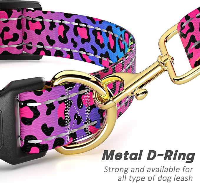 Reflective Dog Collar for Small Dogs Cats, Cute Leopard Style Adjustable - Image 5