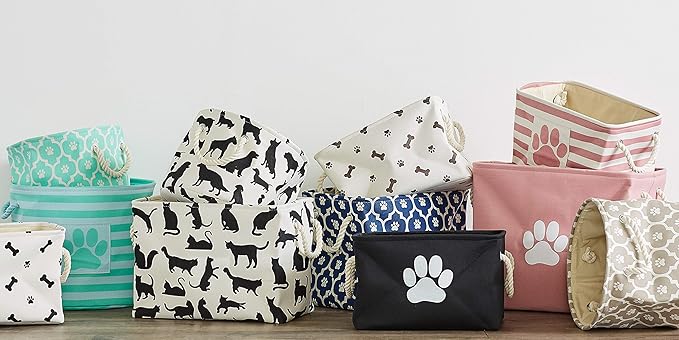 Bone Dry Pet Storage Collection Lattice Paw Print, Small Round - Image 7