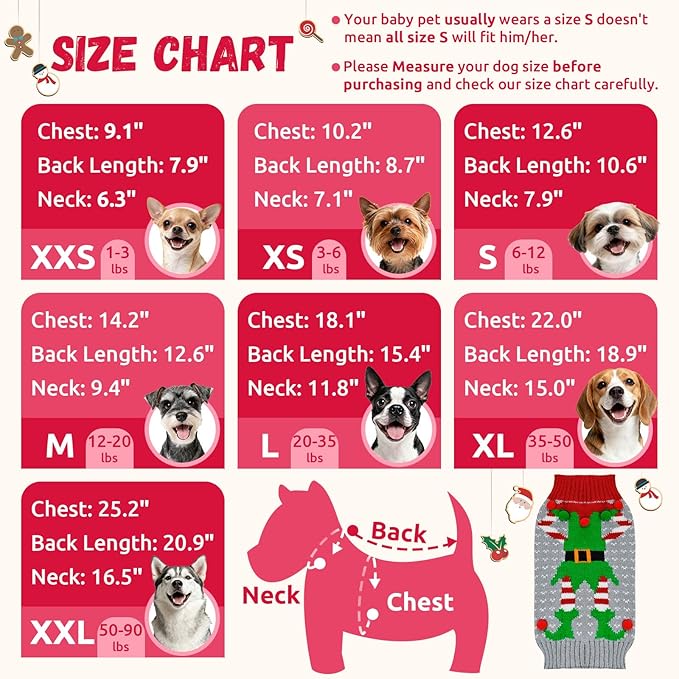 Dog Cat Ugly Christmas Sweater Boy Girl Xmas Pet Clothes Holiday Puppy Costume - Image 5