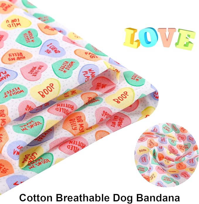 ARING PET Valentine's Day Dog Bandana-Cute Heart Pet Bandanas, Soft Holiday - Image 2