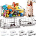 Mimorou 3 Pack Metal Dog Toy Baskets Multi-sized Foldable Dog Toy Bins Box by Mimorou