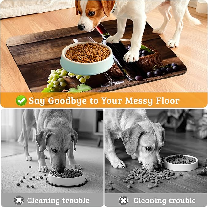 Pet Feeding Mat, Non-Slip Water Bowl Placemat, Pet Supplies 16" x 24" - Image 4