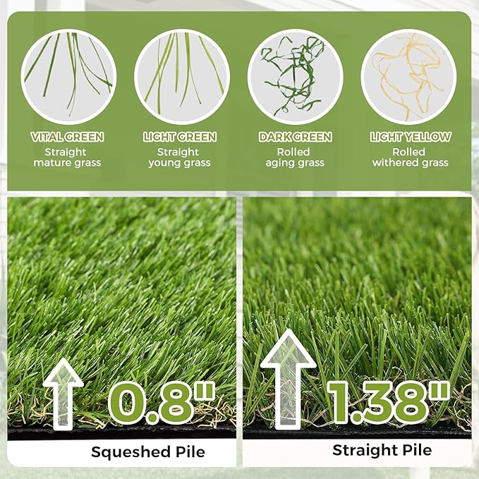 Artificial Grass Rug Indoor Outdoor, 6 x 10FT Faux Grass Turf - Image 7
