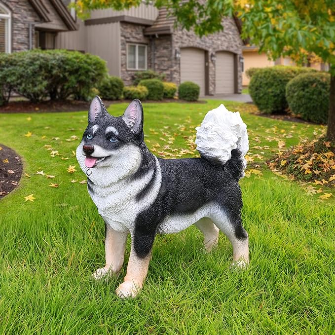 Akita Statue Outdoor Decorations – Outdoor Dog Statue Standing Black Akita - Image 8
