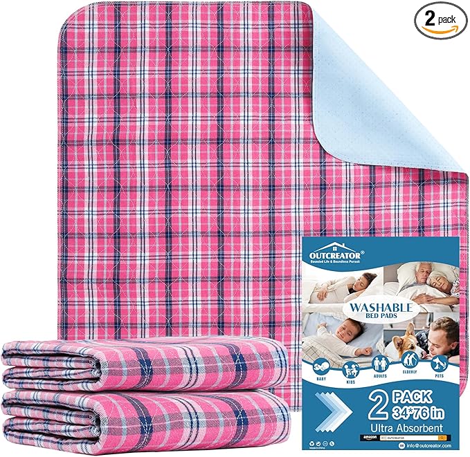 OUTCREATOR® Washable Bed Pads 34" x 76" by OUTCREATOR