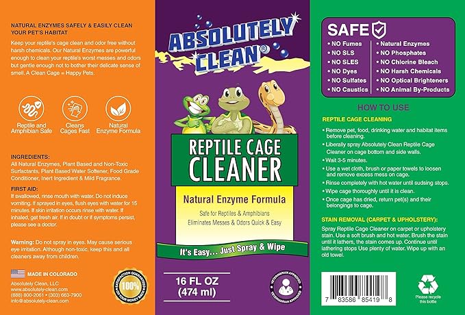 Absolutely Clean Amazing Reptile & Amphibian Terrarium Cleaner and Odor - Image 4