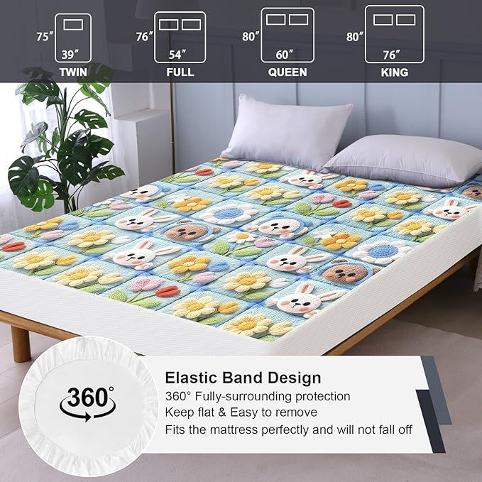 Waterproof Mattress Protector Queen, Fitted Sheet Style Breathable Mattress - Image 5