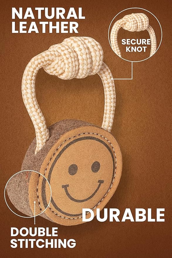 Natural Jute Dog Chew Toy – Smiley Shape, Tough & Durable Puppy Teething Toy - Image 4
