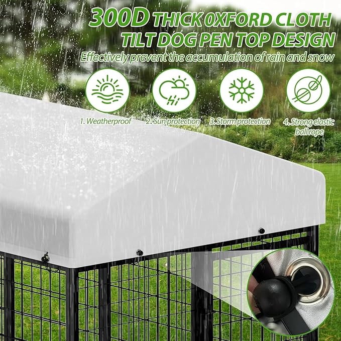 ROOMTEC Large Dog Kennel Outdoor Pet Pens Dogs Run - Image 2