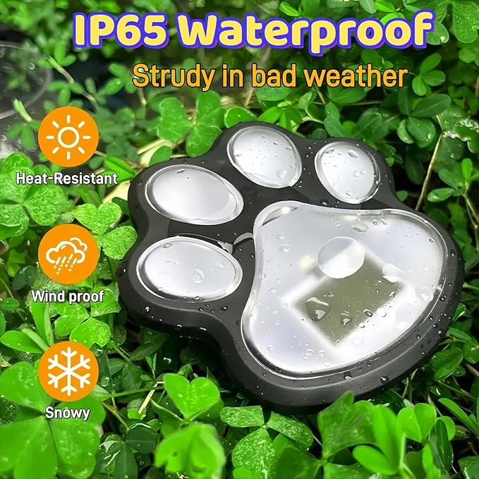 3pcs-Solar Paw Print Lights, Wireless of Cat Dog Animal Solar Lights Outdoor - Image 5
