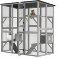 DWVO Cat House Outdoor Catio Kitty Enclosure 71" Walk in Cat Kennel Large by DWVO