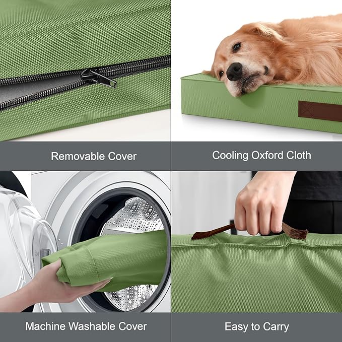 Outdoor Large Washable Dog Bed, Orthopedic Egg Crate Foam Dog Crate Mat - Image 6