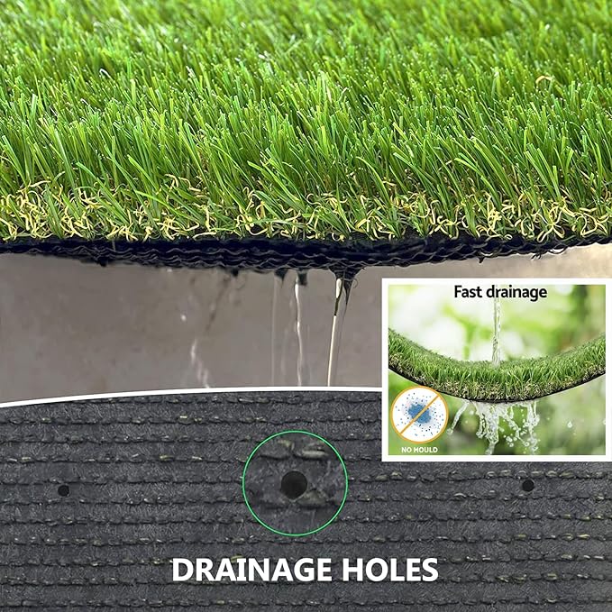 Artificial Grass Rug Outdoor Indoor 3FTX19FT Fake Grass Carpet Green Synthetic - Image 5