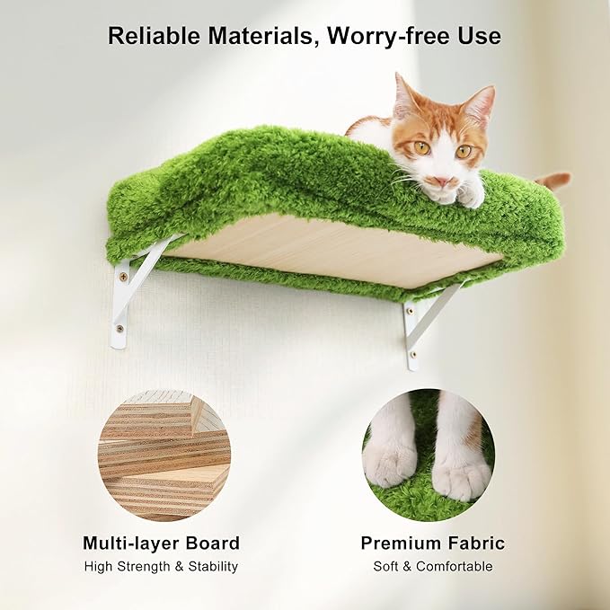 FUKUMARU Cat Wall Shelves, Stable & Safe 4 in 1 Cat Furniture Set, Wooden - Image 5