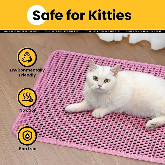 Cat Litter Mat, Upgrade Super Waterproof Back Layer Litter Box Mat, Non Slip - Image 5