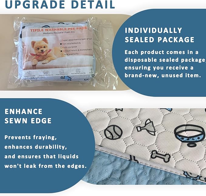 Washable Pee Pads for Dogs, 2 Pack Reusable Puppy Pads, Absorbent Whelping Pads - Image 6