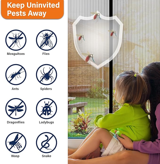 Magnetic Screen Door, Screen Door Mesh, Keep Bugs Out, Easy Install Works - Image 5