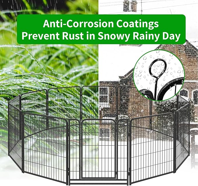 Dog Playpen Outdoor Extra Wide 32 Piece Panels Heavy Duty Dog Fence 40" Height - Image 7