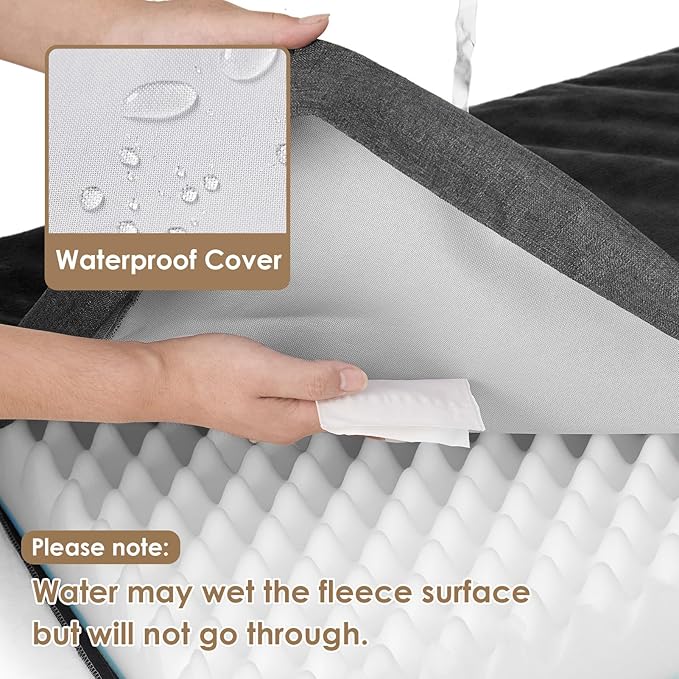 EHEYCIGA Waterproof Dog Bed Orthopedic 41"x27", Memory Foam Pet Bed - Image 2