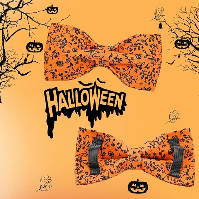 Halloween Dog Collar, Pet Collar Dog Bow Pumpkin Dog Collar Girl Boy Holiday - Image 5