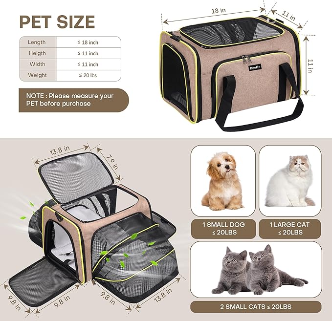 Premium Pet Carrier – Dog & Cat Travel Bag, Airline Approved, Soft-Sided Design - Image 5