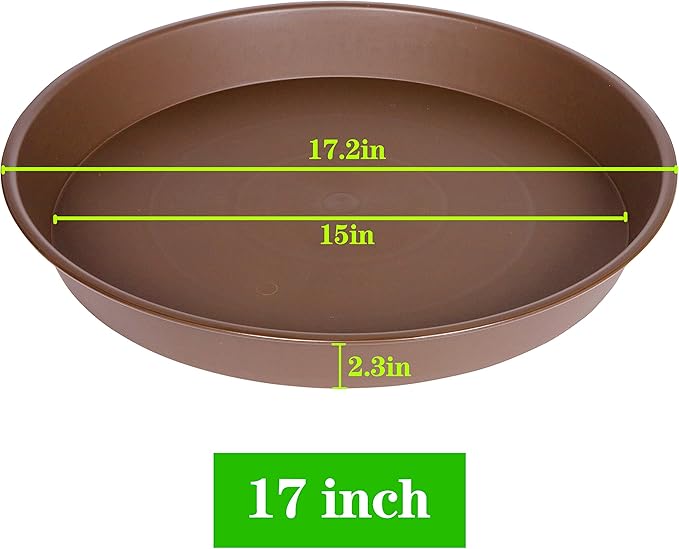 4 Pack of 16 17 inch Plant Saucer, 2.3" Depth, Heavy Duty Deep Plant Trays - Image 3