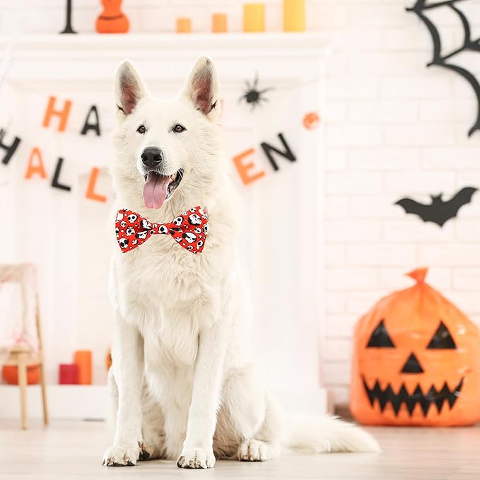 Halloween Dog Collar, Holiday Adjustable Ghost Skull Collar - Image 4