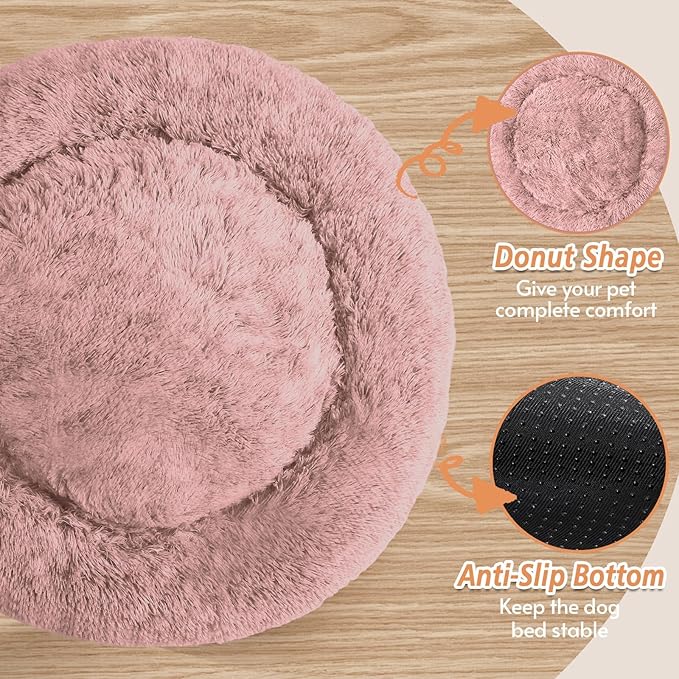 JOLLYVOGUE Calming Dog Bed Medium Size Dog, Anti-Anxiety Donut Medium Pet Bed - Image 3