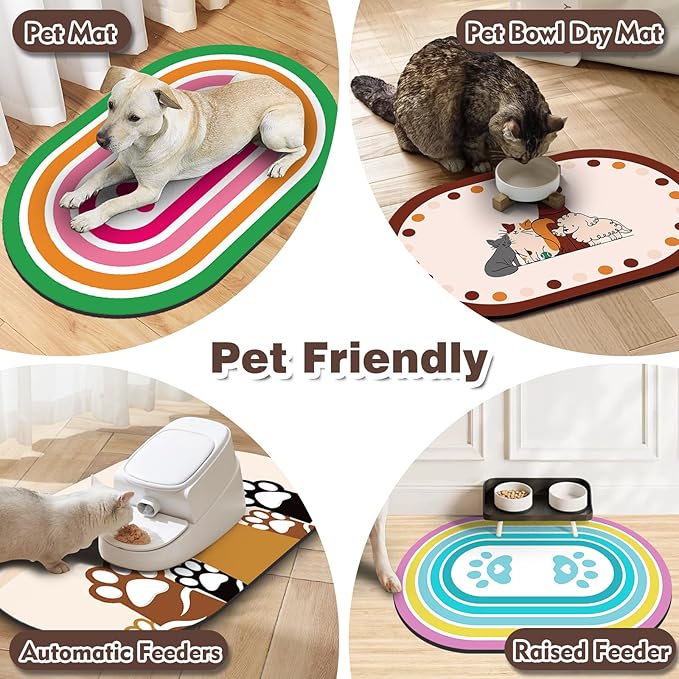 Pet Feeding Mat – 20''x12'' Absorbent Dog Food Mat, Pet Water Mats Protect Floor - Image 6