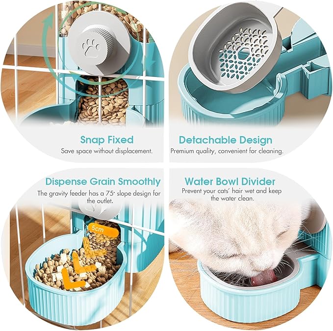 GPY Automatic Hanging Gravity Pet Feeder and Water Dispenser Set ，Automatic - Image 5