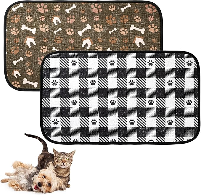 Dog Food Mats, Pet Bowl Mats, Super Absorbent and Dry, Prevents Spills by Wipela