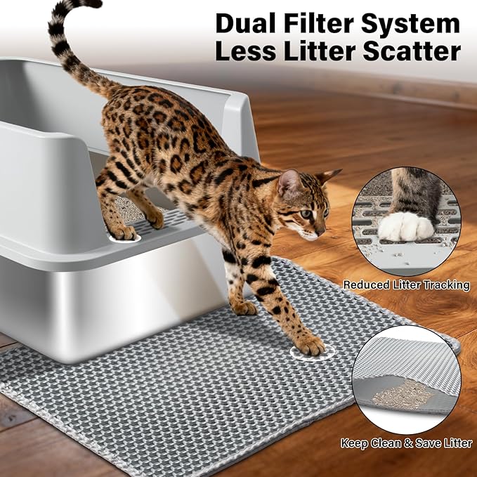 Stainless Steel Litter Box 2 Pack, XL Metal Litter Box - Image 3