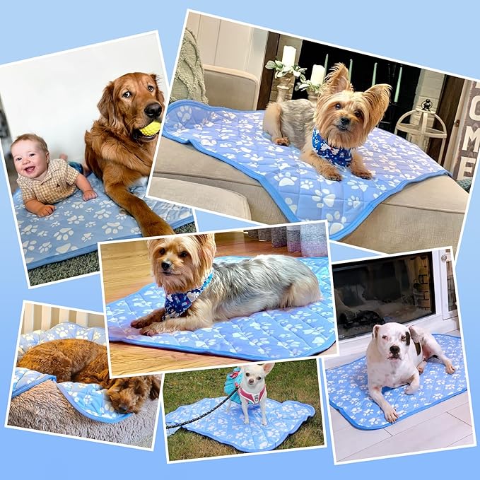Rywell Cooling Mat for Dogs Large, Washable Non-Toxic Portable Kennel Dog Bed - Image 8