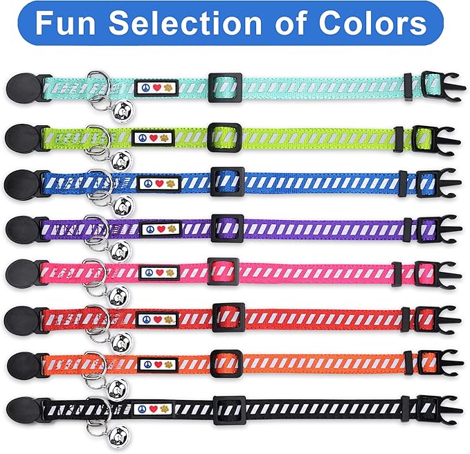 Pawtitas Personalized Orange Reflective Cat Collar – Adjustable Custom Collar - Image 7