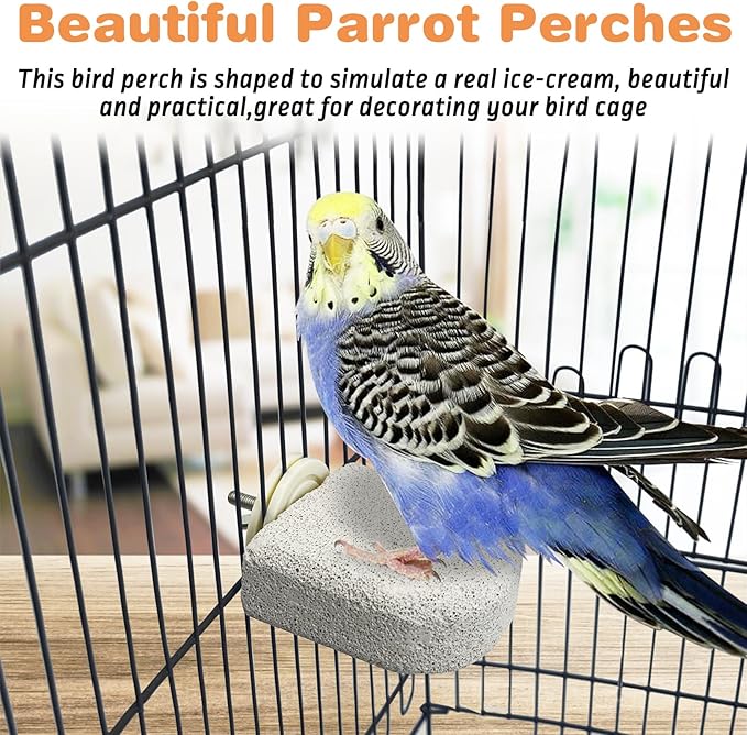 PINVNBY 6 PCS Bird Perch Bird Beak Grinding Stone Calcium Mineral Parrot Perch - Image 7