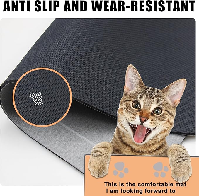 YCT Cat Pet Food Mat, Non-Slip Bottom Absorbent Quick Dry Feeding Mat - Image 4