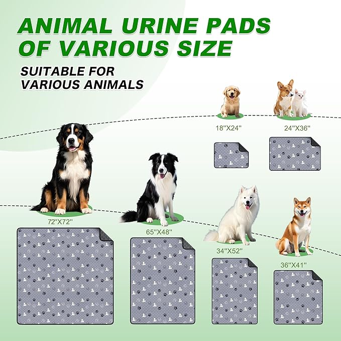 Washable Pee Pads for Dogs Mat, 2 Pack Absorbent Reusable Training Dog Pads Pet - Image 7