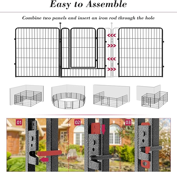 Dog Playpen 32 inch 20 Panels Indoor Outdoor Dog Pen - Image 5