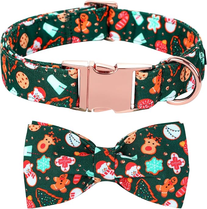 Christmas Dog Collar, Cute Winter Holiday Collars Green Christmas Tree and by BoboRainbow