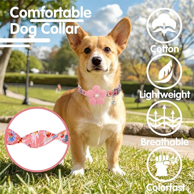 Small Dog Collar with Flower, Puppy Collar - Image 4