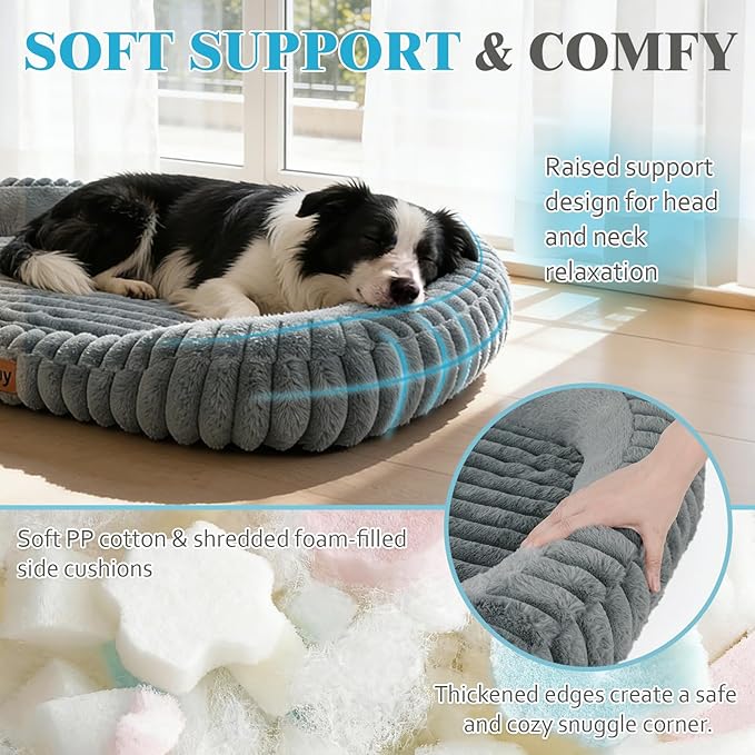 Orthopedic Dog Bed for Large Dogs, Comfort-Sided Calming Pet Bed - Image 3