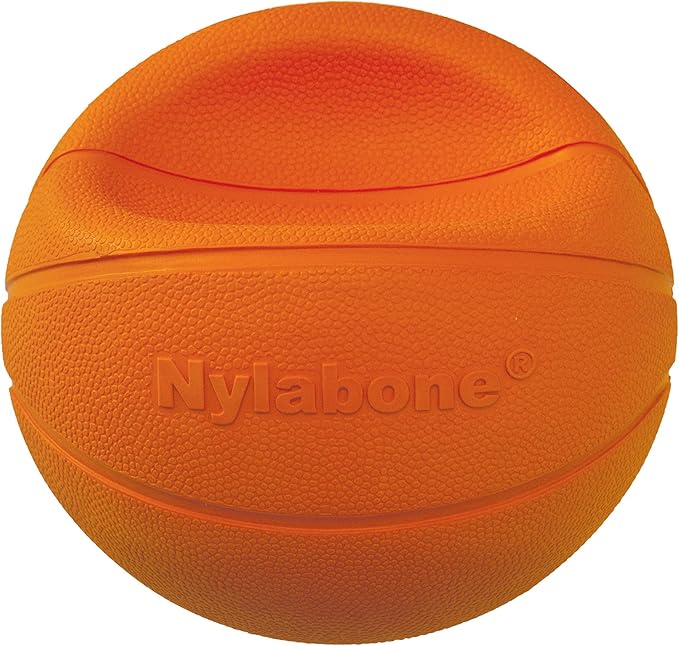 Nylabone Power Play Gripz Felt Basketball Rubber Fetch Toy, Squeaky Ball - Image 9
