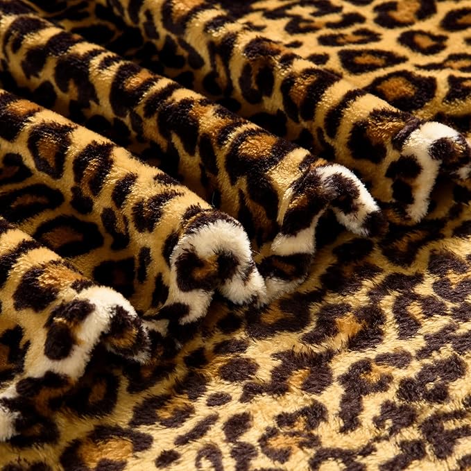 Bnuitland Leopard Print Fleece Flannel Throw Blanket, 300 GSM Double Sided - Image 6