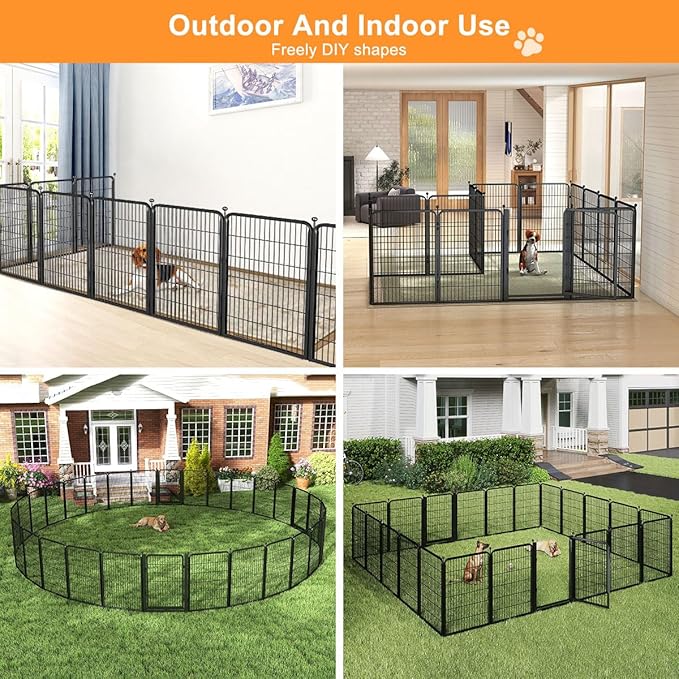 Dog Fence Outdoor Pens Outside, Portable Dog Play Pen 40" H 16 Panels Pet - Image 4